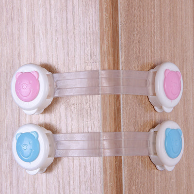 Baby Kids Bear Safety Strap Locks 3M Adhesives No Drilling Proof Cabinet Drawer Latches - Little Kooma