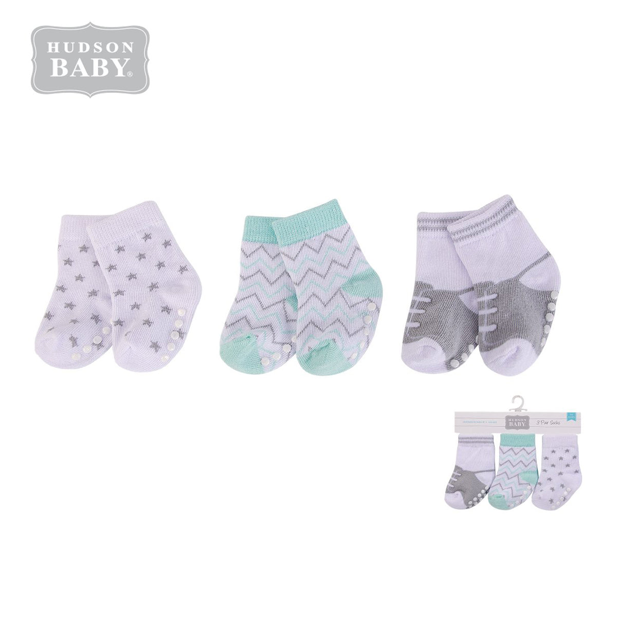 Hudson Baby Socks 3 Pairs Pack Anti-slip 00443 - 1215 - Little Kooma