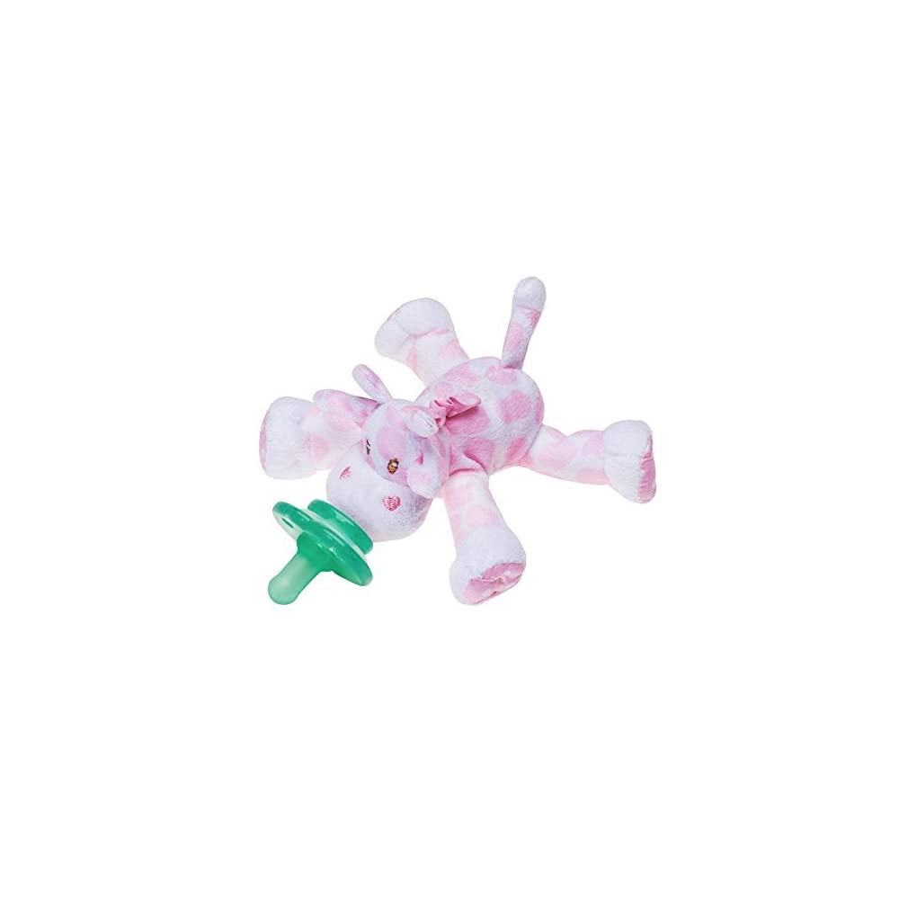 Nookums Paci-Plushies Buddies - Pink Giraffe Pacifier Holder - Plush Toy Includes Detachable Pacifier - Little Kooma