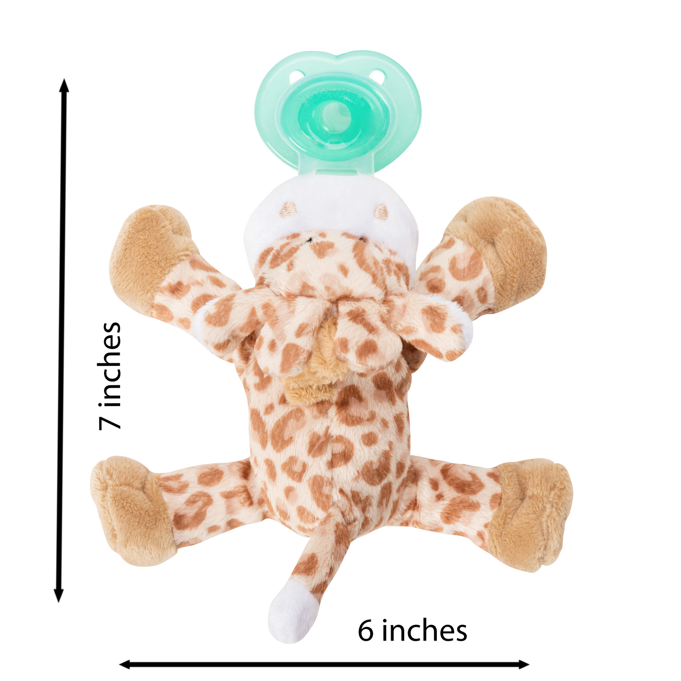 Nookums Paci-Plushies Buddies - Giraffe Pacifier Holder - Plush Toy Includes Detachable Pacifier - Little Kooma