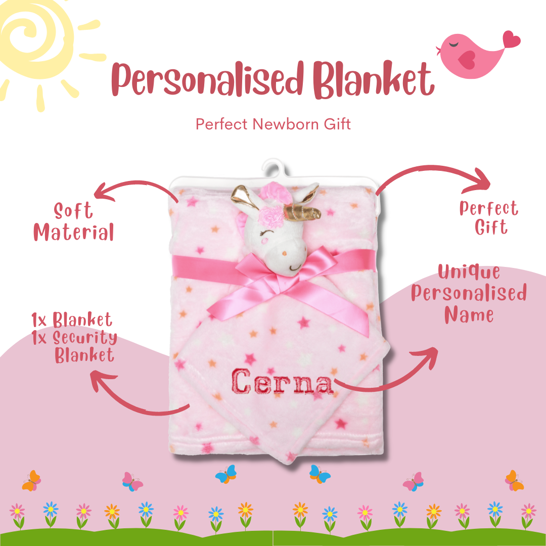 Personalised Customized Luvable Friends Plush Blanket With Unicorn 5102580 - Little Kooma