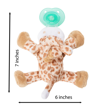 Nookums Paci-Plushies Buddies - Giraffe Pacifier Holder - Plush Toy Includes Detachable Pacifier - Little Kooma