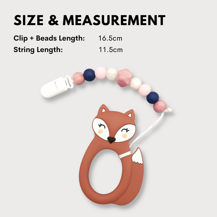 Baby Teether Set Fox Rust Silicone Teether Set By Little Cheeks - Little Kooma