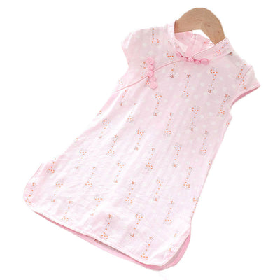 [KG18] Kids Girls Cheongsam Dress w Giraffe CNY Chinese New Year Outfit - Little Kooma
