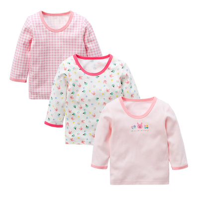 Baby Kid Girls Long Sleeve T-shirt Pants Pajamas Plaid Bunny 3 Pack - Little Kooma