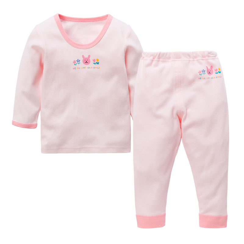 Baby Kid Girls Long Sleeve T-shirt Pants Pajamas Plaid Bunny 3 Pack - Little Kooma