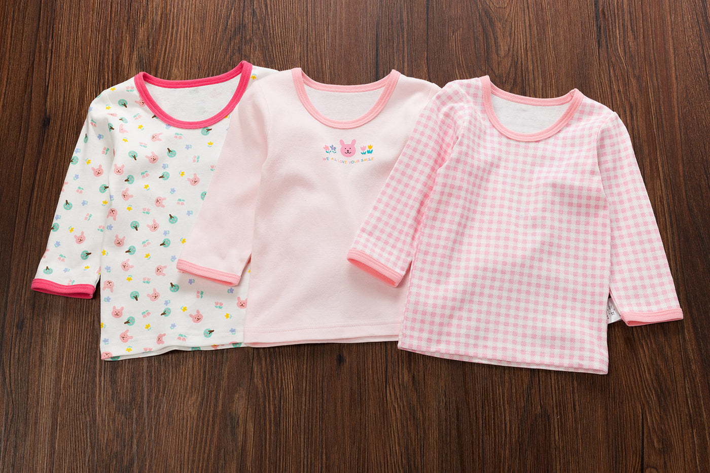 Baby Kid Girls Long Sleeve T-shirt Pants Pajamas Plaid Bunny 3 Pack - Little Kooma