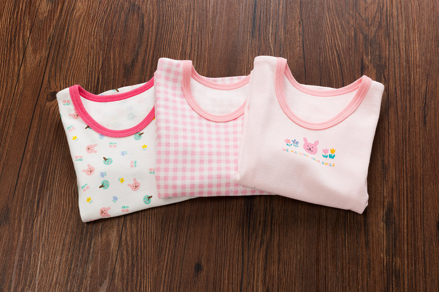 Baby Kid Girls Long Sleeve T-shirt Pants Pajamas Plaid Bunny 3 Pack - Little Kooma