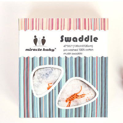 Baby Single Layer Muslin Blanket Swaddle Box 120*120 - 0605 - Little Kooma