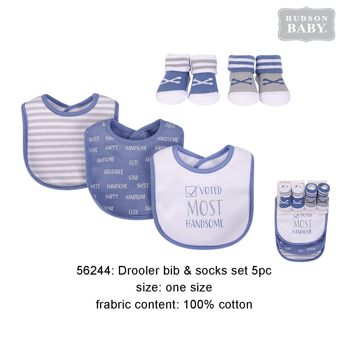 Hudson Baby Bibs n Socks 5 Pcs Pack - Little Kooma