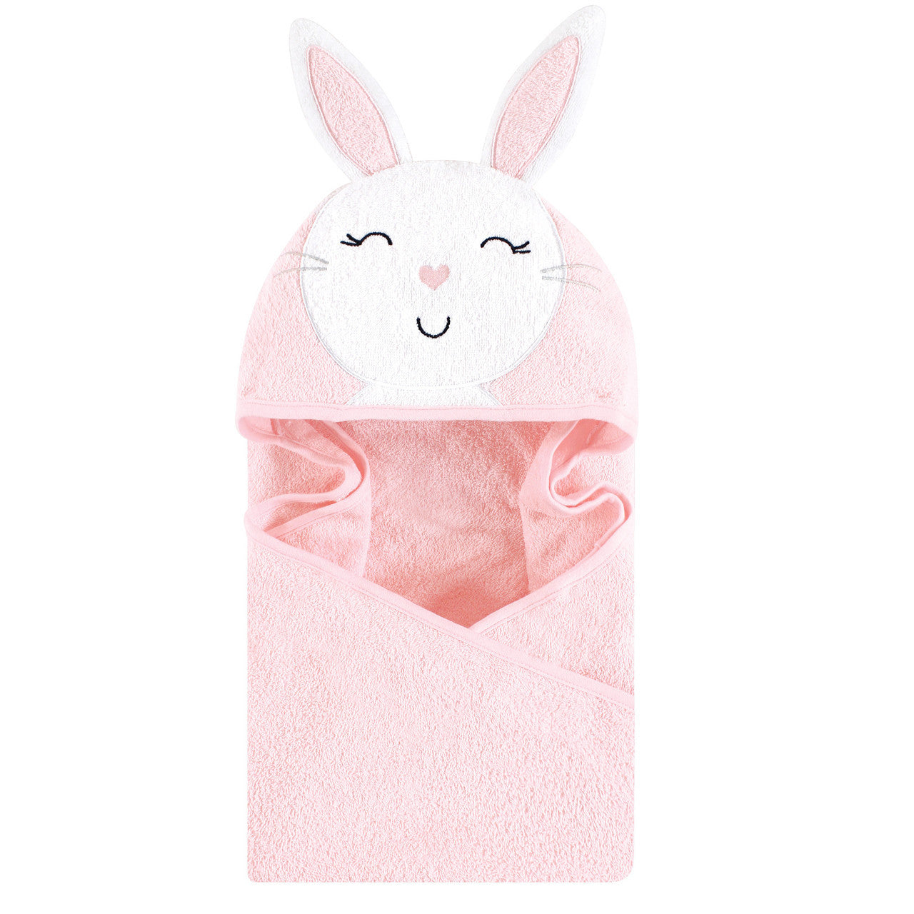 Hudson Baby Animal Woven Terry Hooded Bath Towel Swaddle Pink Bunny- 0512 - Little Kooma