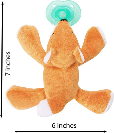 Nookums Paci-Plushies Shakies - Fox Pacifier Holder - Plush Toy Includes Detachable Pacifier - Little Kooma