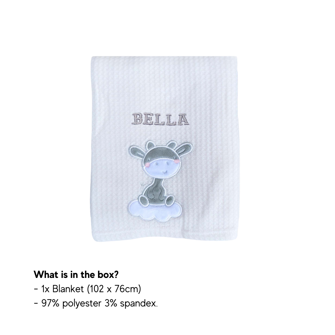 Personalised Customized Baby Knit Waffle Blanket - Little Kooma