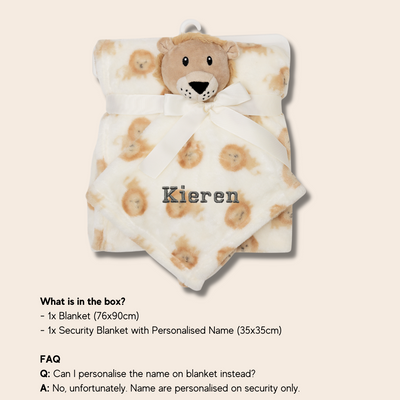 Personalised Customized Luvable Friends Plush Blanket With Lion 16512 - Little Kooma