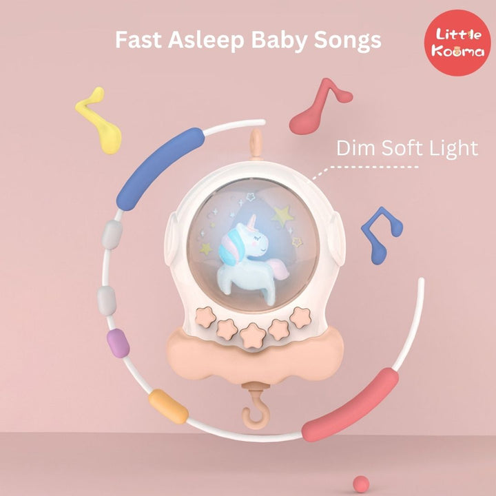 Baby Musical Crib Mobile with Night Lights and Rotation, Rattles, Comfort Toys for Newborn Infant Boys Girls Toddles - Little Kooma
