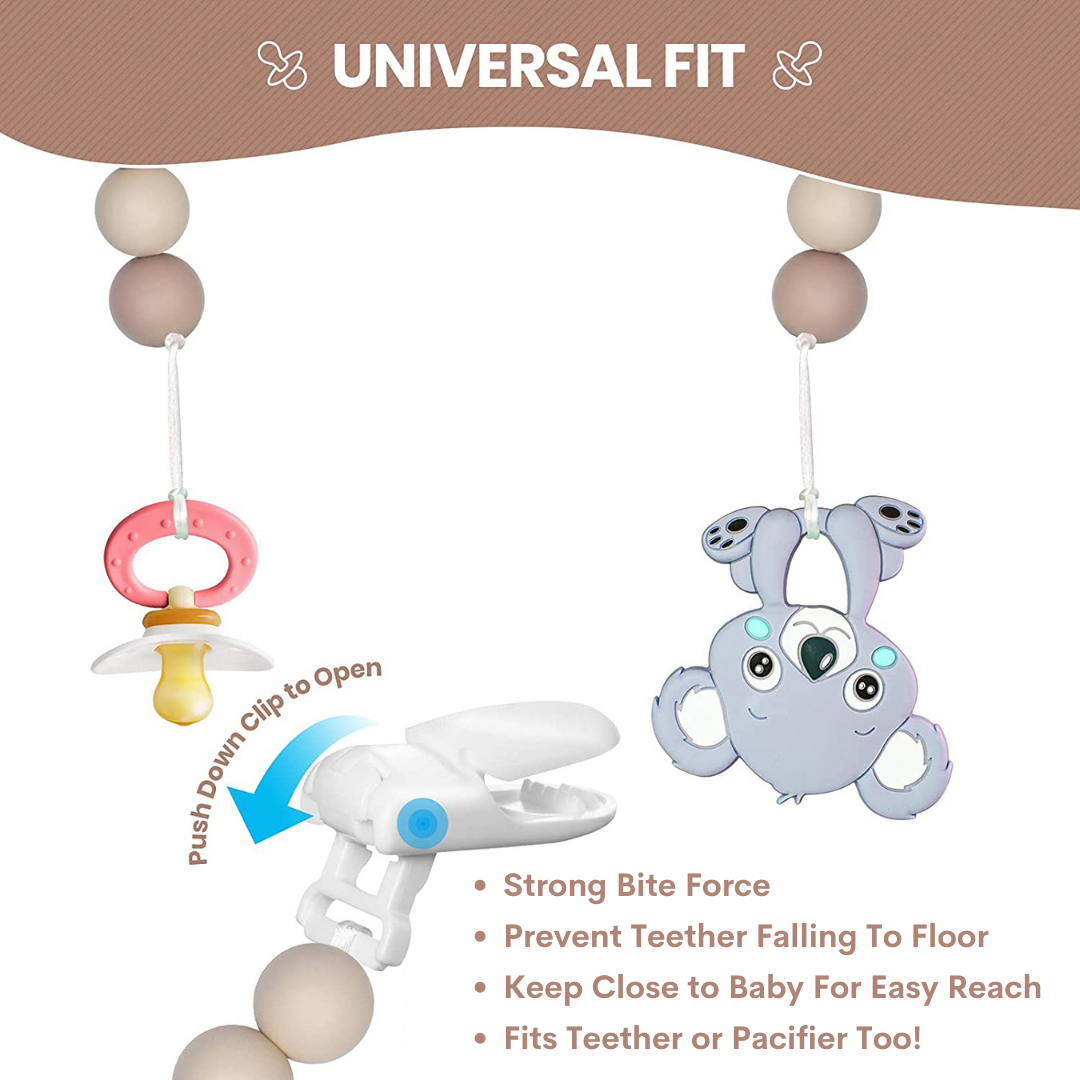 Baby Teether Set Grey Bear Silicone Teether Set By Little Cheeks - Little Kooma