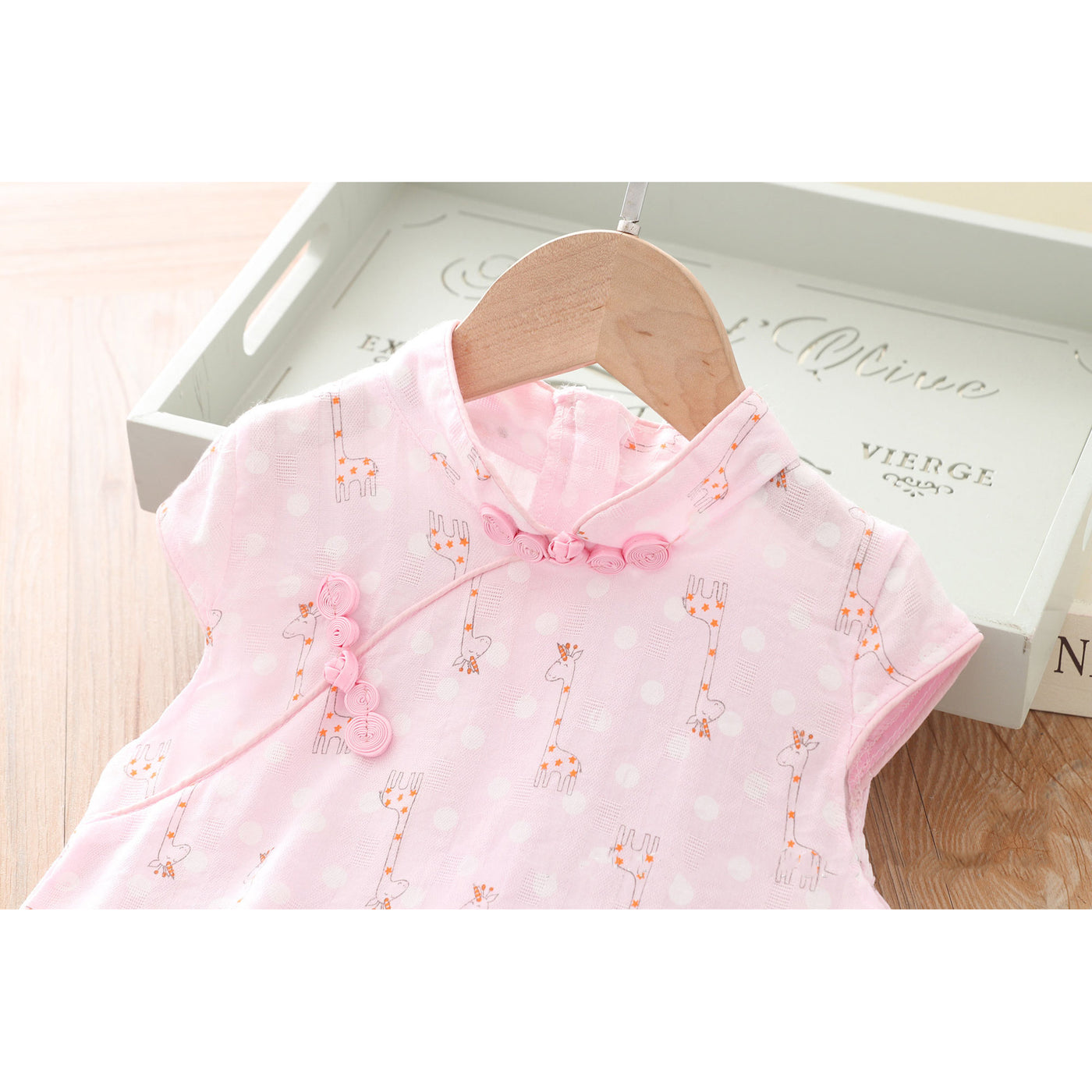 [KG18] Kids Girls Cheongsam Dress w Giraffe CNY Chinese New Year Outfit - Little Kooma