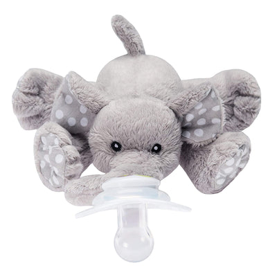 Nookums Paci-Plushies Buddies - Elephant Pacifier Holder - Plush Toy Includes Detachable Pacifier - Little Kooma