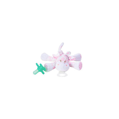 Nookums Paci-Plushies Buddies - Pink Giraffe Pacifier Holder - Plush Toy Includes Detachable Pacifier - Little Kooma