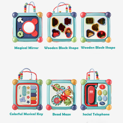 Babycare Baby Activity Box - 6 Sides Multi-Functional Early Educational Toy - Little Kooma