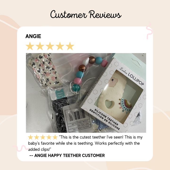 Baby Teether Set Pink Bear Silicone Teether Set By Little Cheeks - Little Kooma