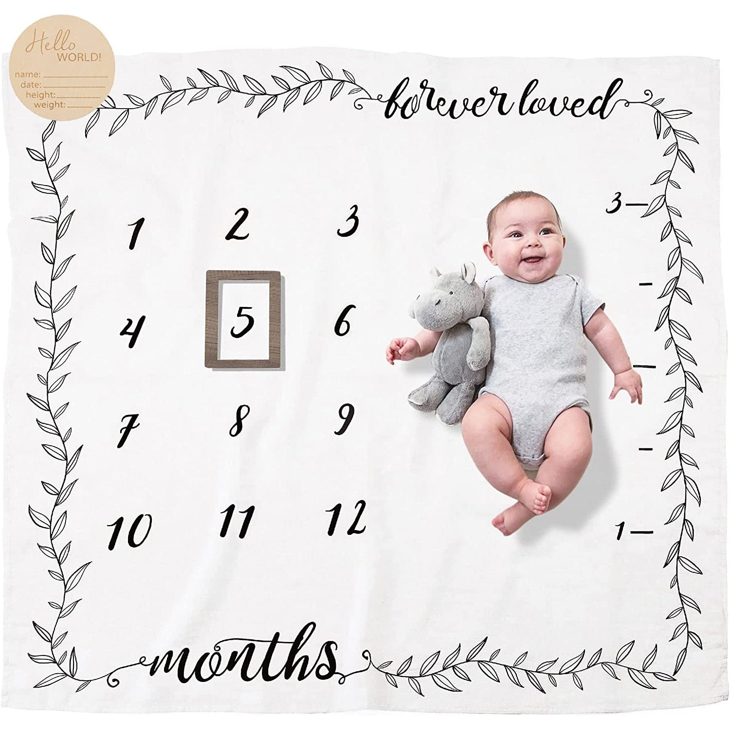 Baby Print Milestone Mink Blanket Photo Background Ahoy Nautical 52229 - Little Kooma