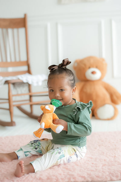 Nookums Paci-Plushies Shakies - Fox Pacifier Holder - Plush Toy Includes Detachable Pacifier - Little Kooma