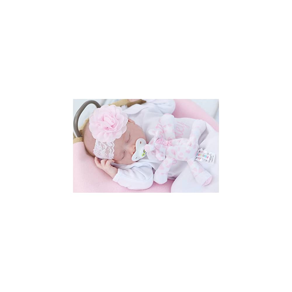 Nookums Paci-Plushies Buddies - Pink Giraffe Pacifier Holder - Plush Toy Includes Detachable Pacifier - Little Kooma