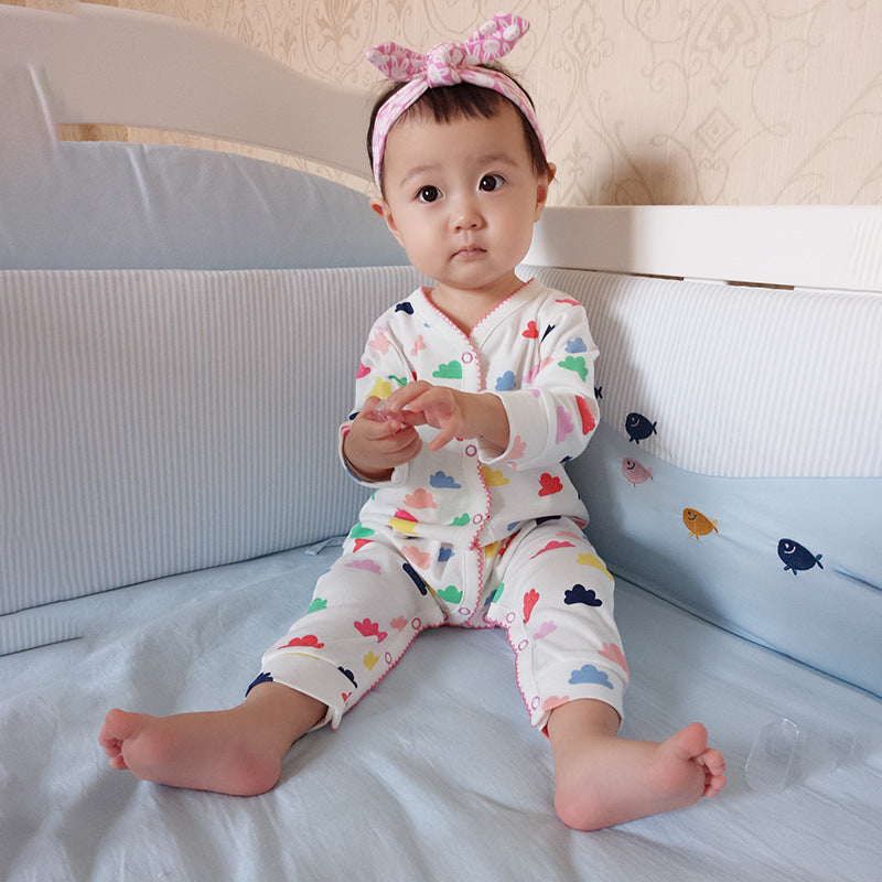 Baby Colorful Clouds Sleepsuits All In One - 0611 - Little Kooma