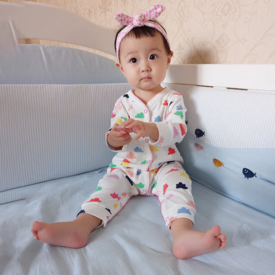 Baby Colorful Clouds Sleepsuits All In One - 0611 - Little Kooma