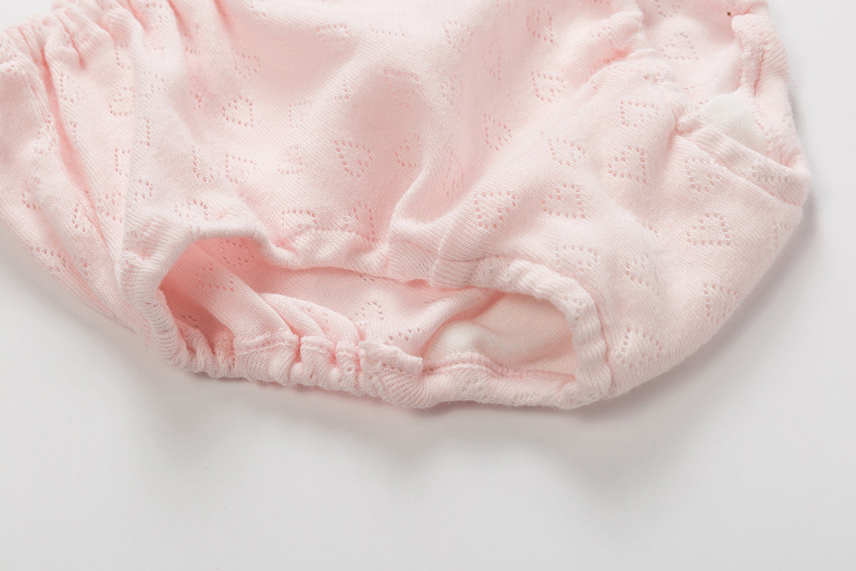Baby Kid Girls Net Cotton Brief Underwear Pink Hearts 3 Pack - Little Kooma