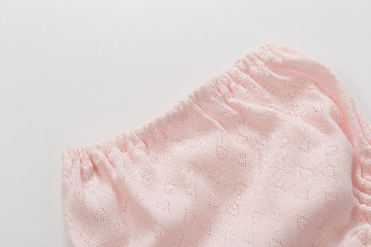 Baby Kid Girls Net Cotton Brief Underwear Pink Hearts 3 Pack - Little Kooma
