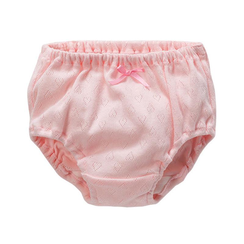 Baby Kid Girls Net Cotton Brief Underwear Pink Hearts 3 Pack - Little Kooma