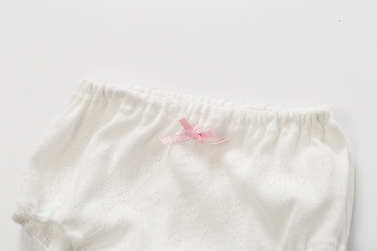 Baby Kid Girls Net Cotton Brief Underwear Pink Hearts 3 Pack - Little Kooma