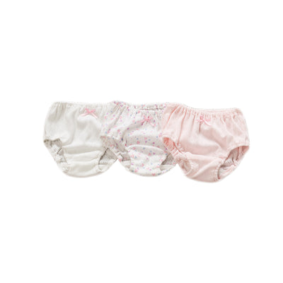 Baby Kid Girls Net Cotton Brief Underwear Pink Hearts 3 Pack - Little Kooma
