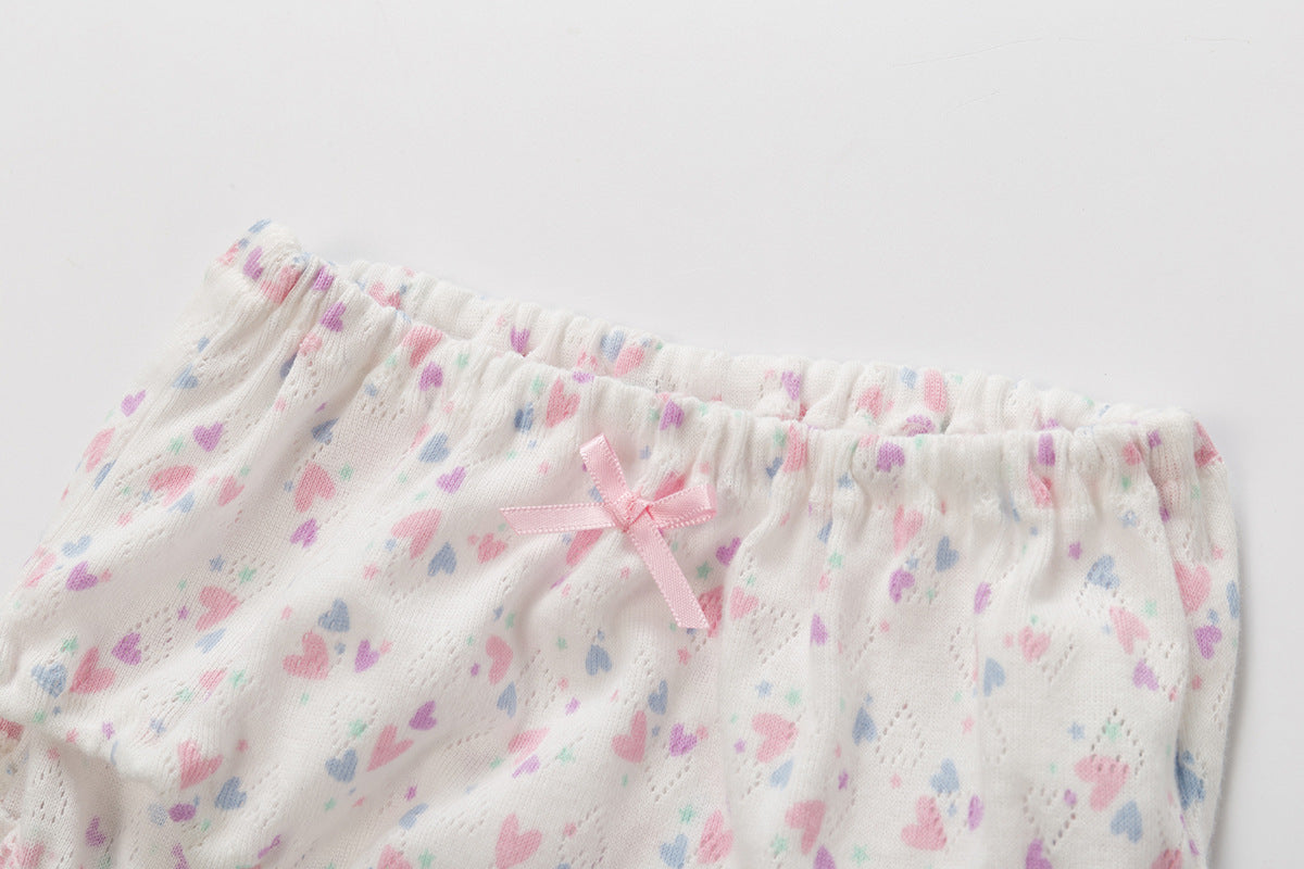 Baby Kid Girls Net Cotton Brief Underwear Pink Hearts 3 Pack - Little Kooma