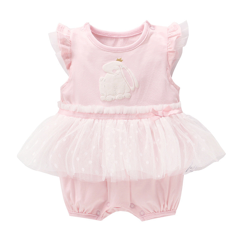 Baby Girl Skirt Romper w Bunny - Little Kooma