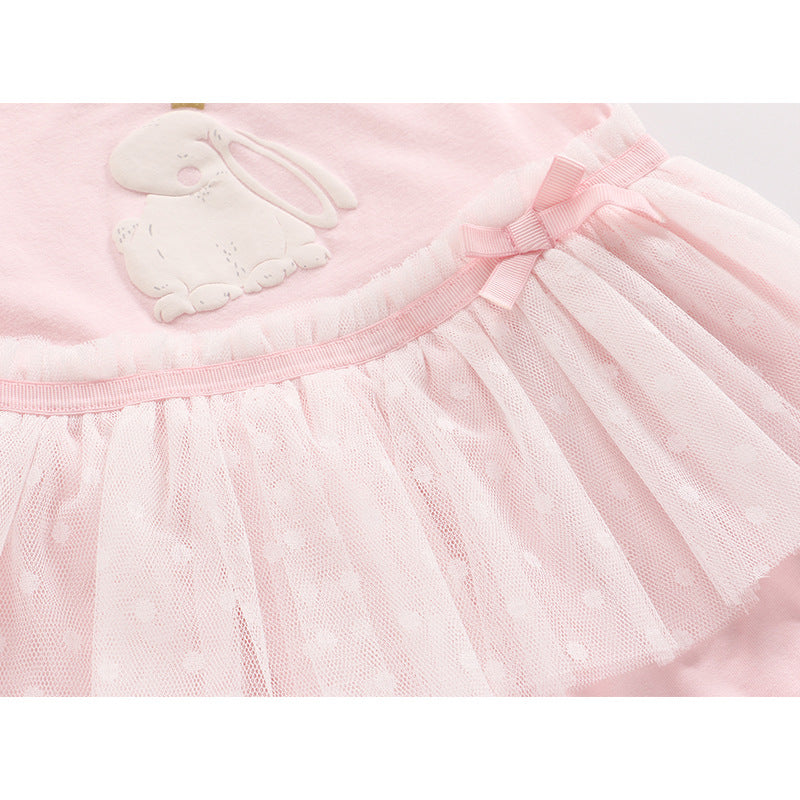 Baby Girl Skirt Romper w Bunny - Little Kooma