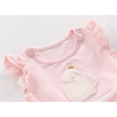 Baby Girl Skirt Romper w Bunny - Little Kooma