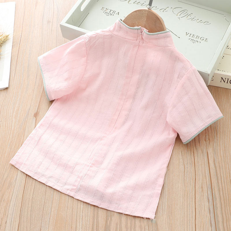 [KG16] Kids Girls Cheongsam 2 Piece Set Top n Voile Shorts CNY Chinese New Year Outfit - Little Kooma