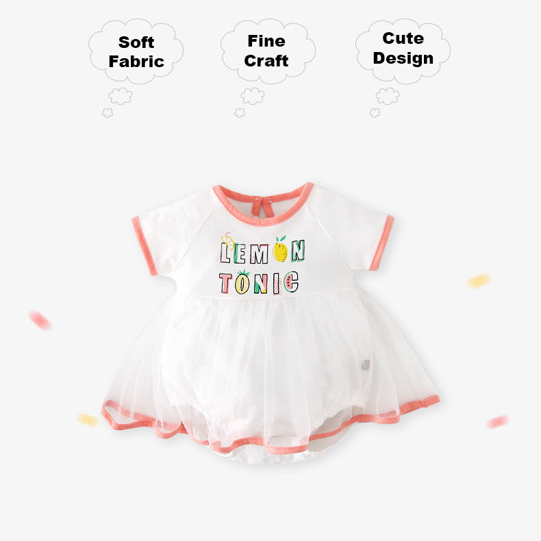 Baby Girl Lemon Tonic Bodysuit Dress Voile Skirt - Little Kooma