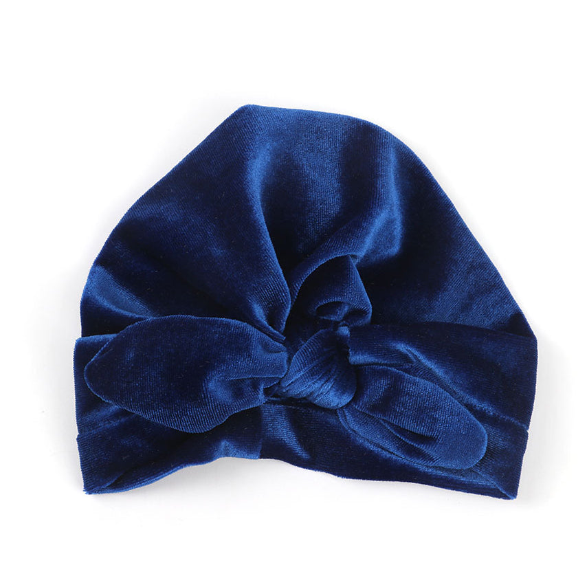Baby Girl's Velour Turban Hat w Bow - 0816 - Little Kooma