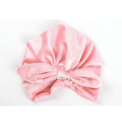 Baby Girl's Velour Turban Hat w Bow - 0816 - Little Kooma