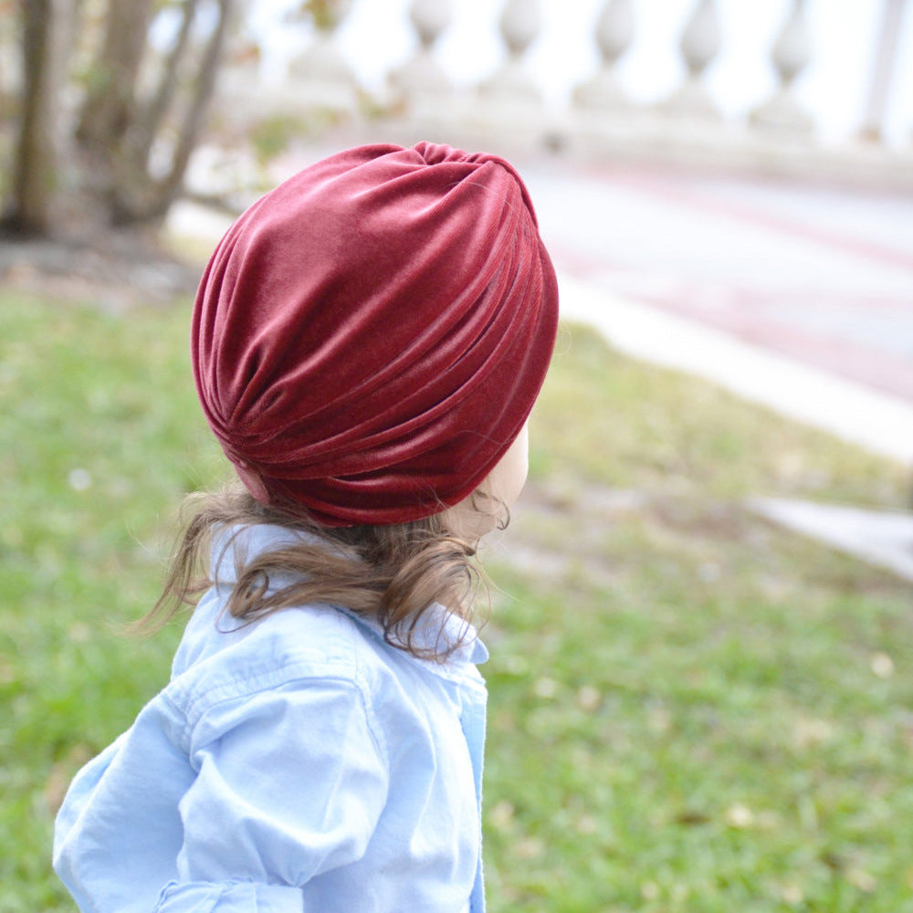 Baby Girl's Velour Turban Hat w Knot - 0816 - Little Kooma