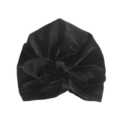 Baby Girl's Velour Turban Hat w Bow - 0816 - Little Kooma