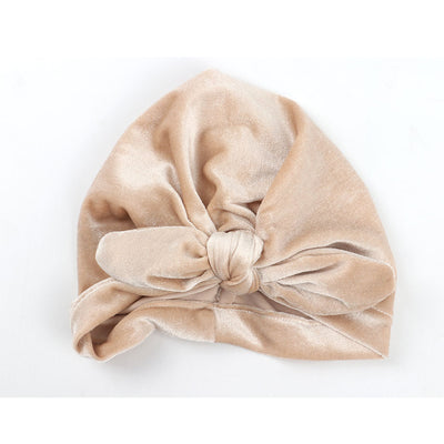 Baby Girl's Velour Turban Hat w Bow - 0816 - Little Kooma