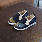 Baby Kids Boy Girl Unisex Textile Anti-slip Flats Embroidered Feather Shoes 1901 - Little Kooma