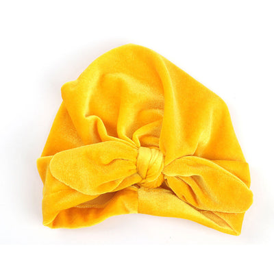 Baby Girl's Velour Turban Hat w Bow - 0816 - Little Kooma