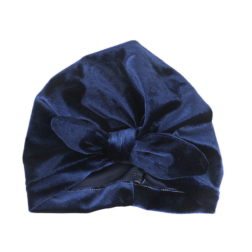 Baby Girl's Velour Turban Hat w Bow - 0816 - Little Kooma