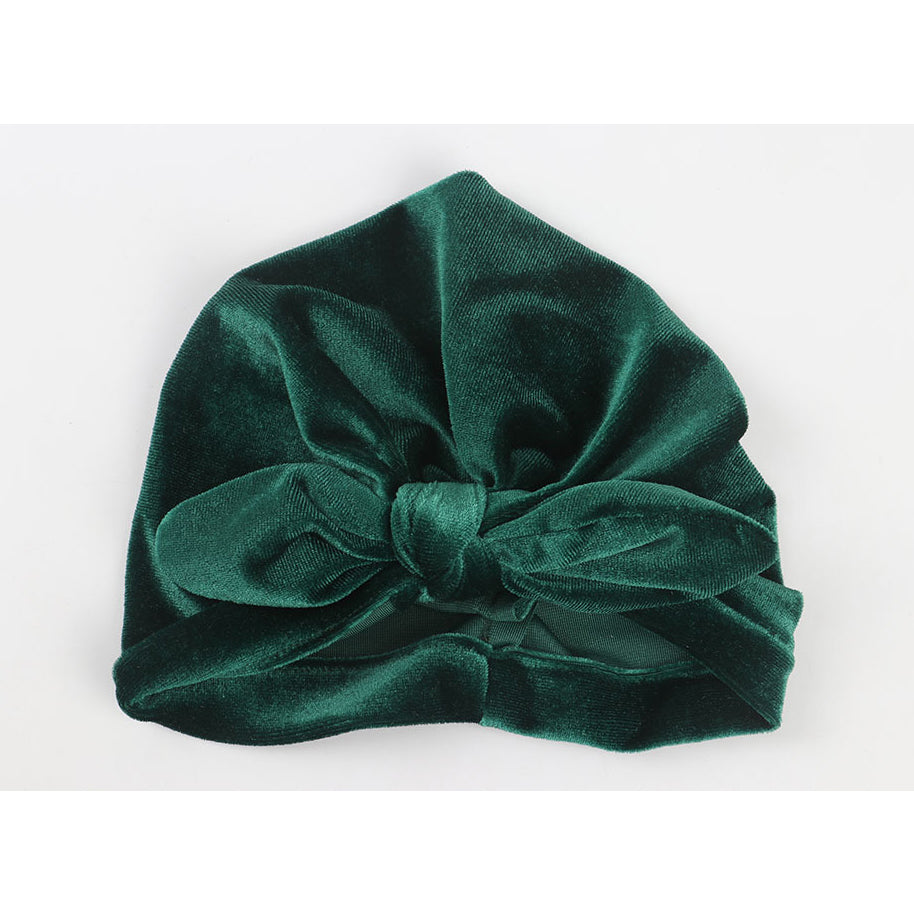 Baby Girl's Velour Turban Hat w Bow - 0816 - Little Kooma